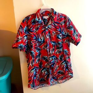 Gap standard fit stretch button up short sleeve